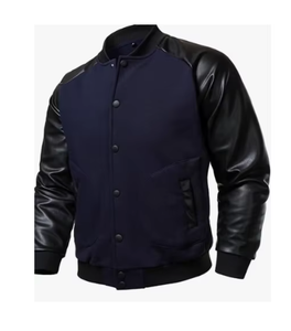 Custom Letterman Style Wool/Leather <b>Reversible</b> <b>Jacket</b> | Wholesale Embroidered Windproof Breathable Unisex <b>Jackets</b> | OEM Private - Product Image 1