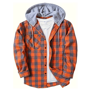 Wholesale Men's <b>Flannel</b> <b>Jacket</b> With Snap Button Style One Pockets Cotton Polyester Fancy <b>Flannel</b> <b>Jacket</b> With OEM Service - Product Image 1