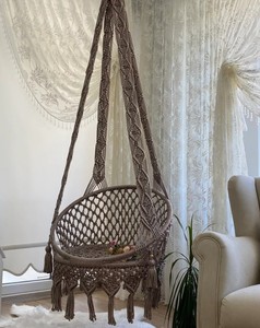 Swing chair,<b>macrame</b> swing,brown swing,swing cushion,<b>macrame</b> design swing,Swing rocking chair - Product Image 1