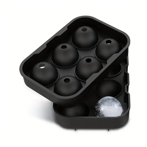 Bandeja de hielo flexible de silicona Bola de hielo de 6 agujeros Moldes de bandeja de hielo de silicona - Product Image 4