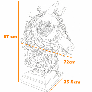 Portails en fer forgé de luxe, embout de poteau tête de cheval, forgé à la main, décoratif, antirouille, artisanat métallique d'entrée néoclassique - Product Image 2
