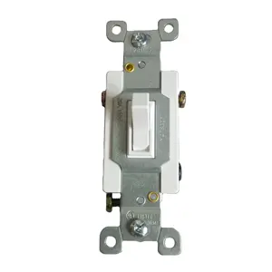 20A White Toggle Switches Single-Pole Toggle Light Switch Residential Grade single socket