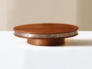 Round Wooden <b>Cake</b> <b>Stand</b> Handmade Dessert Platter Reusable <b>Cake</b> Pedestal for Wedding Party Table Decor - Product Image 3