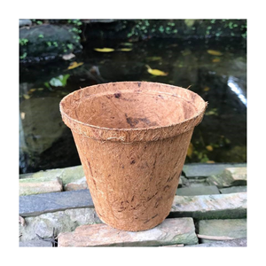 Maceta Redonda Biodegradable de Fibra de Coco, Duradera y Ecológica, Estilo Vintage para Jardín, Plantas Verdes, Vigifarm Iris - Product Image 1