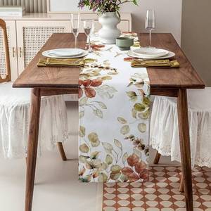 100% Cotton Embroidered <b>Table</b> <b>Runner</b> with Custom Print | Modern Indian Design | Manufacturer - Product Image 1
