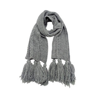 Écharpe tricotée unisexe couleur personnalisée - Cache-cou d'hiver à marque privée - Longue écharpe douce et respirante en crochet motif dessin animé/camouflage 100% - Product Image 1