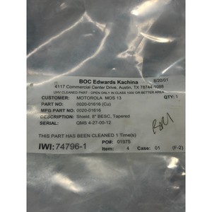 AMAT 0020-01616 Protector, 8 pulgadas, BESC, Cónico, 8" - Equipo y piezas de semiconductores de confianza de la marca global Trusted Global Legacy - Product Image 1