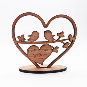 Figura Decorativa de Corazones Románticos en Forma de Doble Corazón con Base de Madera, Decoración para el Hogar y el Dormitorio, Regalo de Amor para Parejas - Product Image 3
