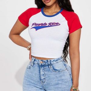 Y2K Women's Baby Tee Custom Screen Print Cropped Cotton <b>T</b> <b>Shirt</b> Short <b>Sleeve</b> Slim Fit Streetwear Graphic Top OEM ODM Wholesale - Product Image 3