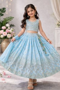 Ensemble Lehenga Choli brodé en soie, tenue de mariage traditionnelle pour femmes, style Inde Pakistan, longueur au sol, coupe ample - Product Image 3