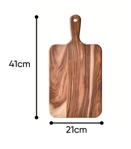 Planche à découper en bois d'acacia massif, écologique, avec poignée, épaisse, plateau de service, livraison gratuite aux États-Unis - Product Image 3