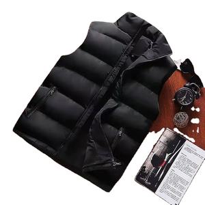 Chaqueta de chaleco para hombre, chaquetas cálidas sin mangas, abrigo impermeable de invierno con cremallera, chaleco informal con cuello levantado de otoño, ropa de marca - Product Image 5