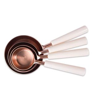 Handmade Pure <b>Copper</b> Measuring Cups Set with Wooden <b>Handle</b> for Baking Cooking <b>Kitchen</b> Tools Wholesale Bulk Export Supplier - Product Image 2
