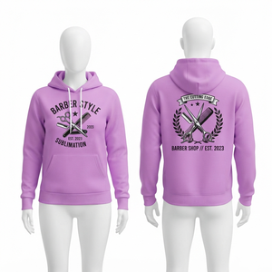 Sudadera con Capucha Premium para Mujer, 320 GSM, Felpa, Color Rosa Magenta, con Ribete Negro, Logotipo Personalizado por Sublimación, Bolsillo Tipo Canguro - Product Image 4