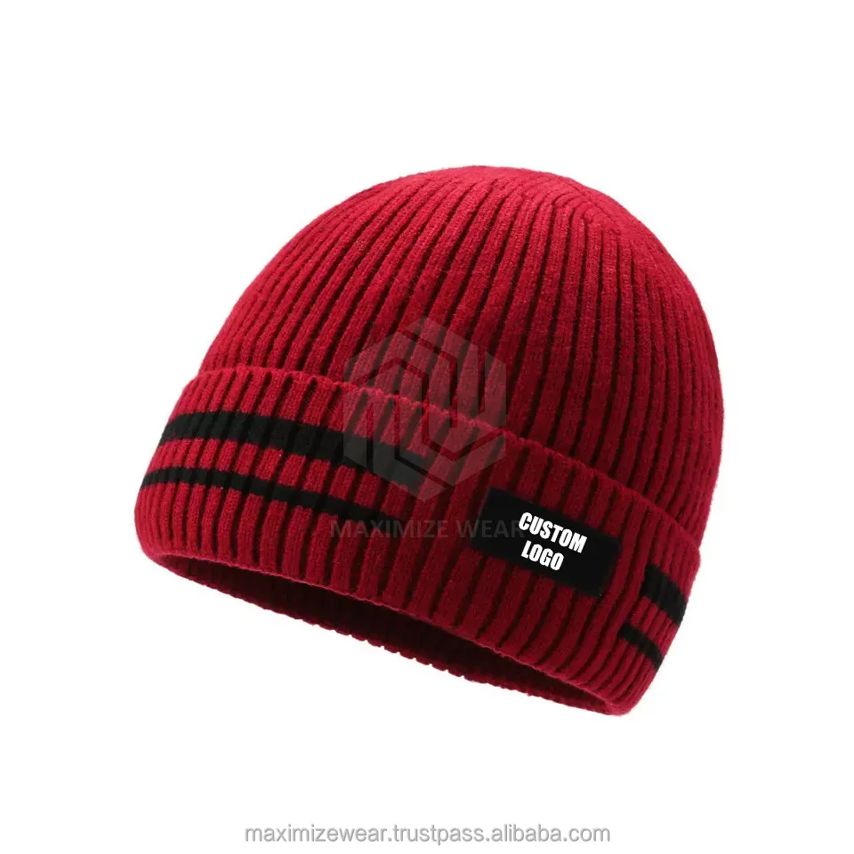 Gorro de lana con logotipo bordado personalizado para hombre y mujer, gorro de lana con logotipo bordado personalizado, acrílico, suave, elástico, para esquí, para invierno