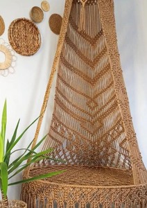 Macrame cotton <b>swing</b>, Hanging Chair, Hanging Cotton Macrame <b>Hammock</b> Chair, Macrame <b>Swing</b> - Product Image 4