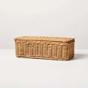 Cajas de ratán de diseño encantador para guardar regalos de eventos navideños, excelente elección, cesta con tapa tejida. - Product Image 1
