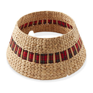 Woven <b>Christmas</b> <b>Tree</b> Collar with Elegant Ribbon and Cord Cutout <b>Stand</b> and Accessories - Product Image 1