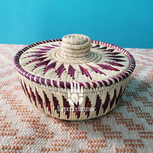 Cesta Multifuncional de Hierba Natural Moonj con Tapa, Cestas Ecológicas de Hierba Natural Moonj - Product Image 2