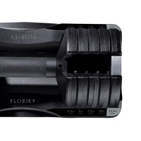 Floriey - Mancuerna Ajustable 5 en 1 con Revestimiento de Goma Antideslizante, 11.3 kg, Negra, Resistente, Pesas Libres, Equipo de Gimnasio
