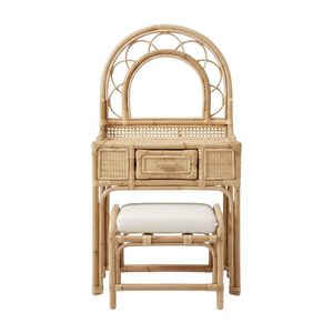 Premium Rattan Toddler Makeup <b>Vanity</b> Toddler Furniture Kids Room Woven Desk Factory Price Cheap High Quality Hot Sale - Product Image 1