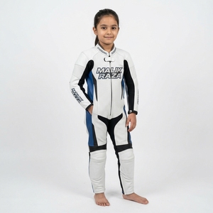 Combinaison de course en cuir pour enfants, équipement de moto pour jeunes, cuir de vache véritable, coupe personnalisée, nom et logo personnalisés - Product Image 5
