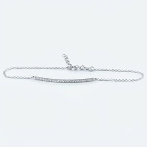 Pulsera de Oro 14K con Diamantes, Joyería Fina Minimalista y Delicada, Diamantes de Laboratorio E VS 0.12ctw HPHT CVD, Pulsera de Eslabones - Product Image 2