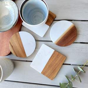 Posavasos de Madera de Resina Rústica Moderna, Manteles y Protectores para Mesa de Comedor - Product Image 3