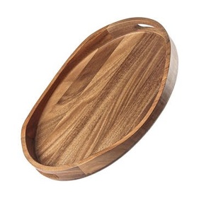 Modern Living Room <b>Walnut</b> Wooden Rectangular Tray <b>Coffee</b> <b>Table</b> & Ottoman Organizer - Product Image 6