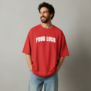 Nuevas camisetas de hombre holgadas y a la moda, con logotipo bordado personalizado, manga corta, ecológicas, 100% algodón, estilo hip hop. - Product Image 3