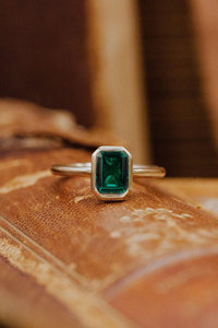 Handmade Gold Emerald <b>Ring</b> <b>Large</b> Rectangular Emerald Cut Gemstone Boho Healing Statement Jewelry Wholesale by Hari Om Creation - Product Image 4