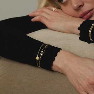 Floating Lab Grown Oval Link Chain <b>Bracelet</b> Custom 14K 18K <b>Solid</b> Gold Prong Set Moveable Stone Dome Bar Adjustable 7Inch Women's - Product Image 4