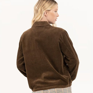 <b>Spark</b> Clothing New Soft Corduroy Breathable Fur Trim Silk Lining Winter Warm up Girls Fashion Turn Collar <b>Jackets</b> OEM Service - Product Image 2