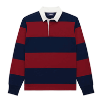 Maillot de rugby personnalisé avec logo, manches courtes, style classique old school, pour homme, 100% coton, poids lourd 300g, col montant