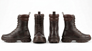 Botas de Motociclista Hechas a Medida al por Mayor, Botas de Tobillo de Cuero con Cordones, Suela Gruesa, Moda de Alto Rendimiento, OEM ODM - Product Image 2