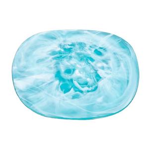 Plato de servir de resina hecho a mano con textura de remolino acuático, platos duraderos con diseño de lujo para el hogar y hoteles - Product Image 1