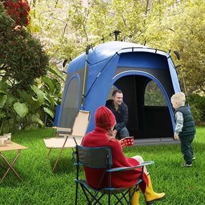 Tenda da Campeggio Automatica Idraulica per 4 Persone con Finestre e Porte, Montaggio Rapido, per Viaggi in Famiglia, Include Borsa per il Trasporto in Poliestere - Product Image 2
