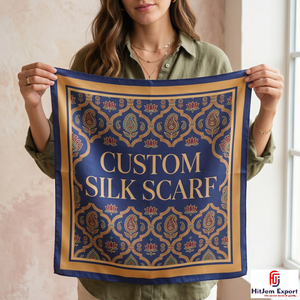 Foulard carré tendance imprimé sur mesure effet soie, châle, écharpe, fabricant et fournisseur de textiles OEM ODM à marque privée - Product Image 4