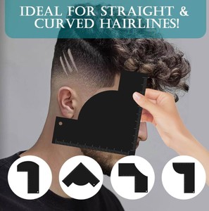 Herramienta de diseño de línea de cabello para barberos, tarjeta indicadora de medición, guía de estilización de barba reutilizable de plástico impermeable - Product Image 3