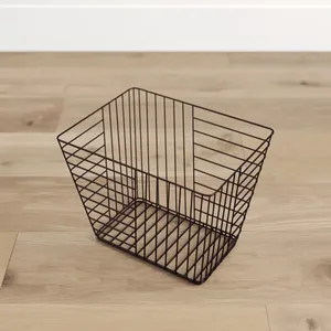 Cesta de Hierro con Asa de Madera Hecha a Mano, Elegante, Decoración para el Comedor, Organizador Metálico Premium, Espacios Modernos - Product Image 4