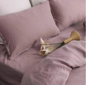 Parure de lit bohème 100 % coton délavé rose et gris avec fermeture à boutons en noix de coco, comprenant deux taies d'oreiller - Product Image 3