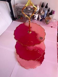 Soporte de Pastel de Resina Hecho a Mano de Lujo, Mesa Redonda para Exhibición de Postres, para Bodas, Fiestas de Cumpleaños, Decoración de Eventos de Panadería y Uso en Catering - Product Image 3