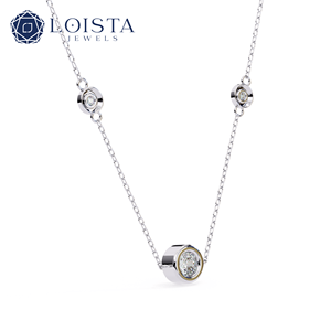 Collier pendentif solitaire en argent sterling 925 avec diamant ovale de laboratoire certifié IGI pour femmes - Product Image 2