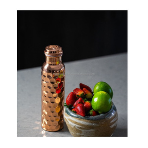 Pure Solid <b>Copper</b> Eco-Friendly Water <b>Bottle</b> with Leak Proof Lid for Healthy <b>Drinking</b> at Home Office Gym Travel - Product Image 4