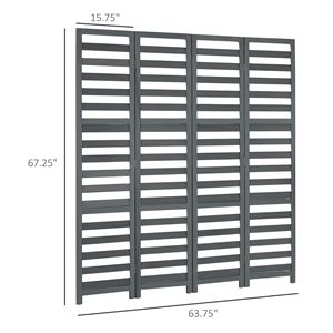 Paravent pliable blanc et gris de 5 pieds pour chambre à coucher, bureau ou séparation d'espace intérieur avec porte-serviettes élégant - Product Image 3