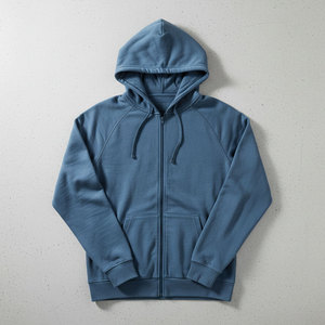 Men's Premium Fashion Zip Hoodie Soft Heavyweight Fleece Solid Color Drawstring Custom Woven <b>Label</b> Private <b>Label</b> OEM Manufacture - Product Image 4