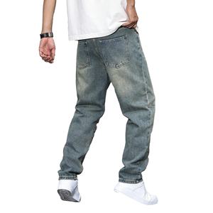 Pantalones vaqueros rectos Vintage para hombre a la moda Stock personalizado de alta calidad para envío directo lavado con ácido ligero - Product Image 4