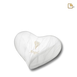 White Heart Shaped Pet Cremation <b>Urn</b> with Gold Paw Prints Decorative <b>Small</b> Keepsake Heart Funeral <b>Urn</b> <b>For</b> <b>Human</b> <b>Ashes</b> - Product Image 3