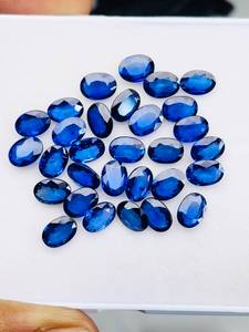 Lot de pierres précieuses saphir bleu naturel, taille ovale, bonne qualité, bel éclat, belle couleur, parfaites pour la fabrication et le polissage, à prix avantageux. - Product Image 2