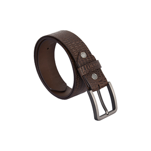 Cinturón de Cuero Genuino de Vaca para Hombre con Grabado de Cocodrilo, Estilo Vintage Casual, Hebilla Clásica - Product Image 2